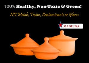Best Pots and Pans made from Pure-Clay: Handmade in the USA - 100% Lead and Cadmium Free - by Miriams Earthen Cookware