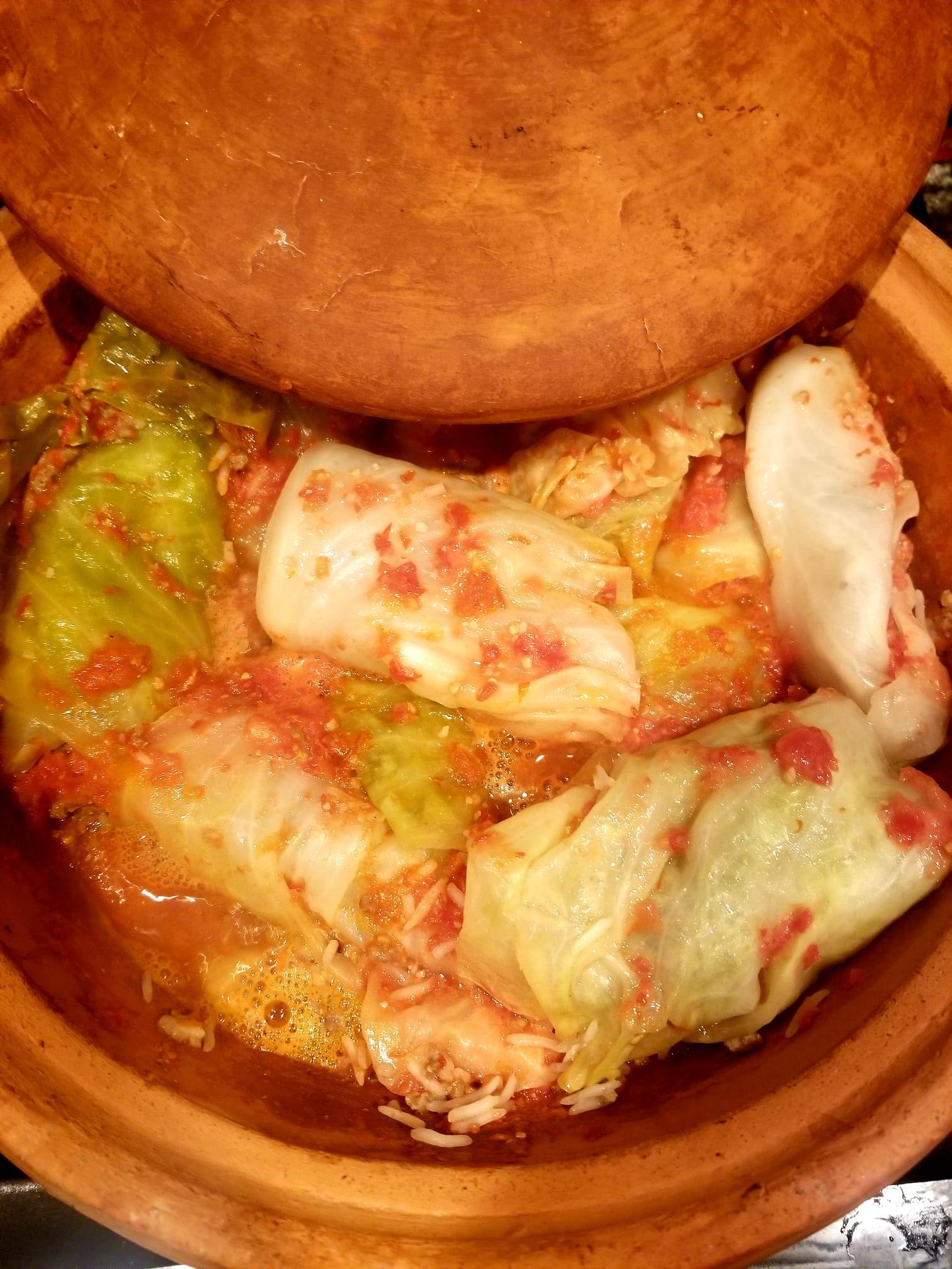Healthy and Delicious Stuffed Cabbage Rolls Made in Miriams Clay Pots