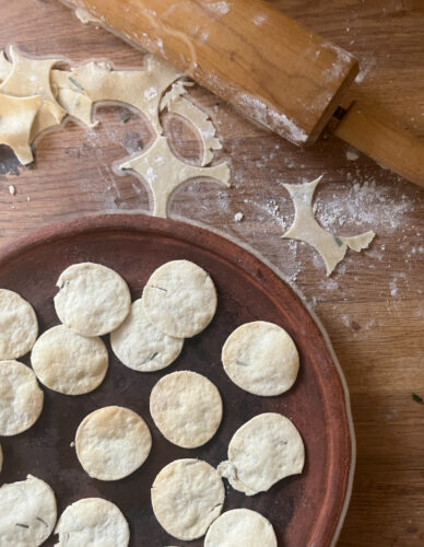 Homemade Crackers Baked on Miriam's Pure Clay Griddle